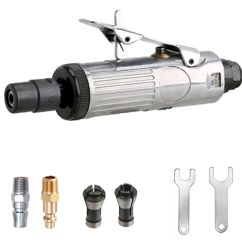 CILEONBE 1/4 Inch Air Die Grinder, 25,000 RPM Free Speed,1/4 Inch (6MM) and 1/8 Inch (3MM) collet,Mini and Compact Size,Polishing Tool - Image 1